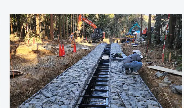 軟弱地盤の排水設備・道路新設に伴う小段排水